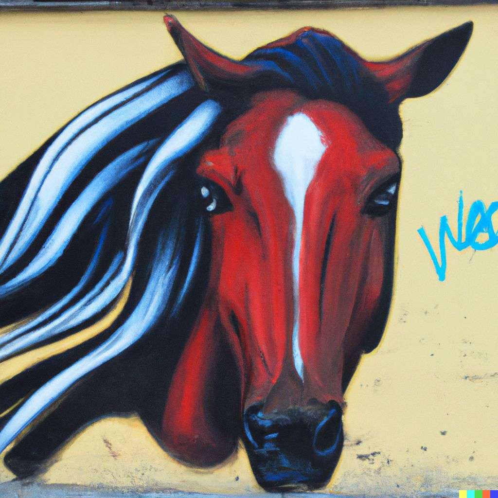 a horse, graffiti